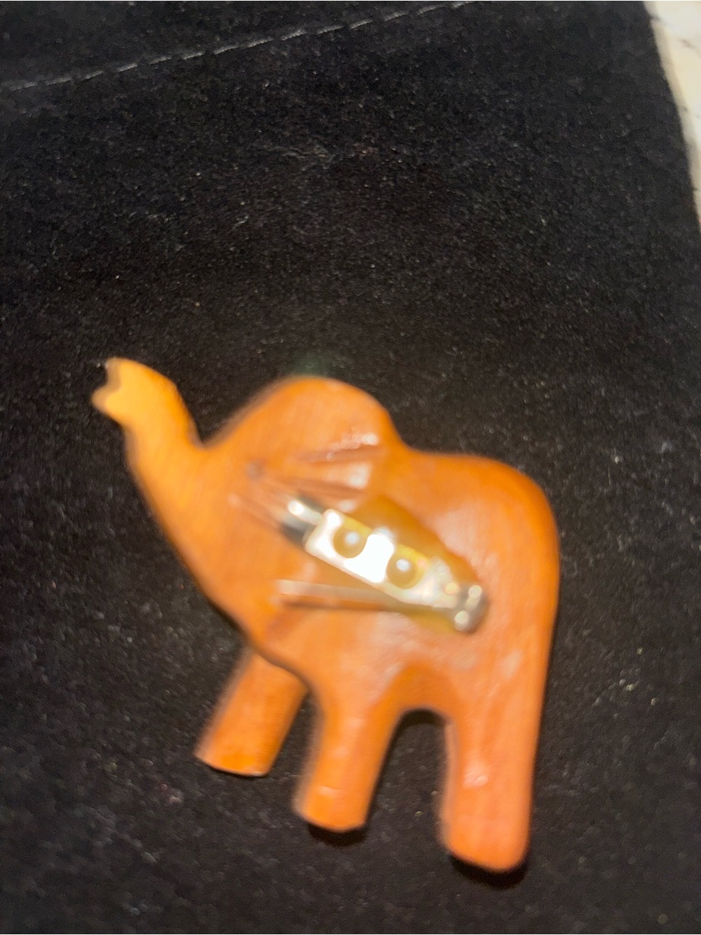 Artist Couture Orange Elephant Brooch